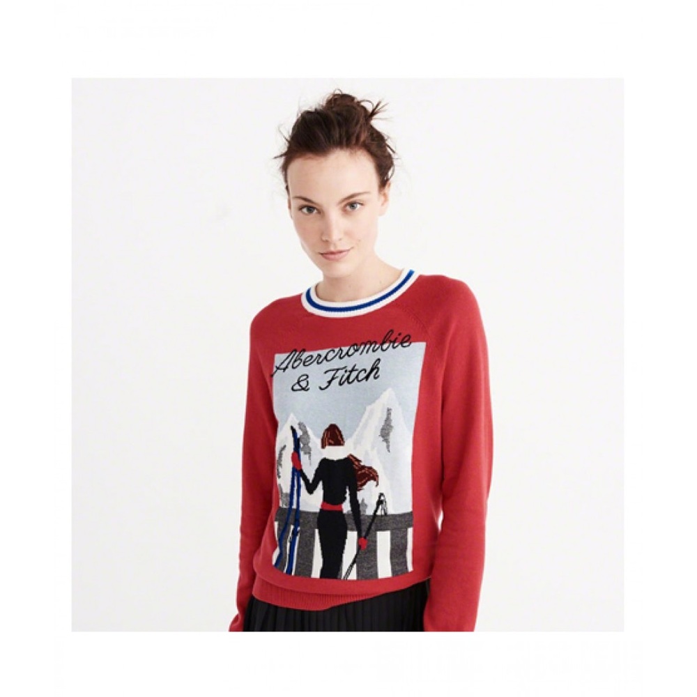 Intarsia Ski Girl Sweater